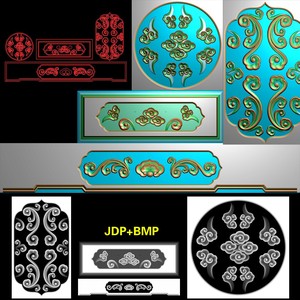 A-279云纹家具屏风素材衣柜木雕精雕图灰度图浮雕图.rar