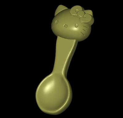 凯蒂猫头勺子圆雕图