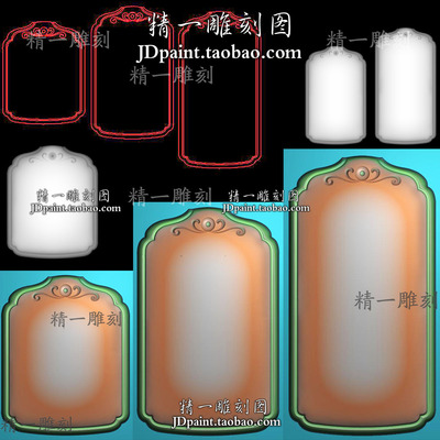 A-2083长短款仿古洋花纹牌头牌框