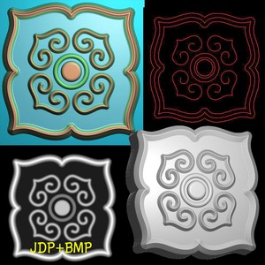 A-201小花挂件配饰吊坠jdp精雕图bmp灰度图浮雕图木雕电脑雕刻图.rar