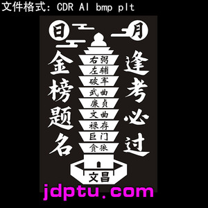 s-59九星文昌塔金榜题名逢考必过矢量图激光标机矢量图bmp灰度图