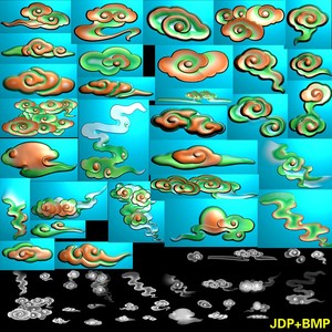 A-206吉祥云30款打包jdp精雕图bmp灰度图浮雕图素材.rar