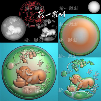 A-1365圆形福禄生肖猪.zip